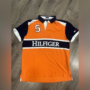 Men’s Tommy Hilfiger Orange and Navy Polo